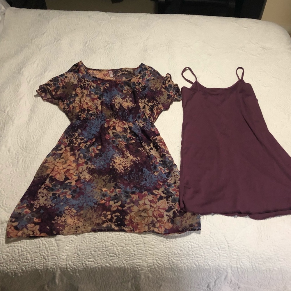 Sheer floral dress w/slip